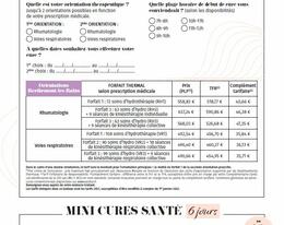 Fiche de réservation d'une cure thermale à Berthemont-les-Bains en 2022