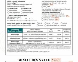 Fiche de réservation d'une cure thermale à Bourbonne-les-Bains en 2023