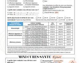Fiche de réservation d'une cure thermale à Thonon-les-Bains en 2022